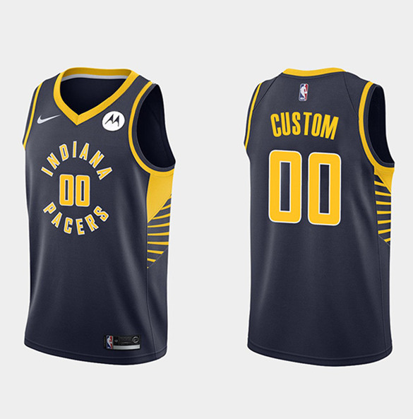 Men's Indiana Pacers #00 ACTIVE PLAYER Custom Navy Stitched NBA Jersey