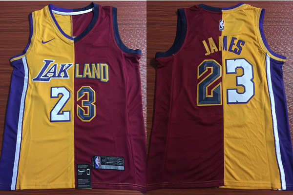 Men's Los Angeles Lakers #23 LeBron James Mix Teams Stitched NBA Jersey