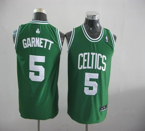 Men's Boston Celtics #5 Kevin Garnett Green Stitched NBA Jersey