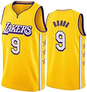 Men's Los Angeles Lakers #9 Rajon Rondo Stitched Yellow NBA Jersey