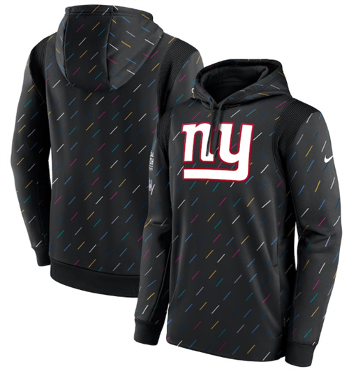 Men's New York Giants 2021 Charcoal Crucial Catch Therma Pullover Hoodie