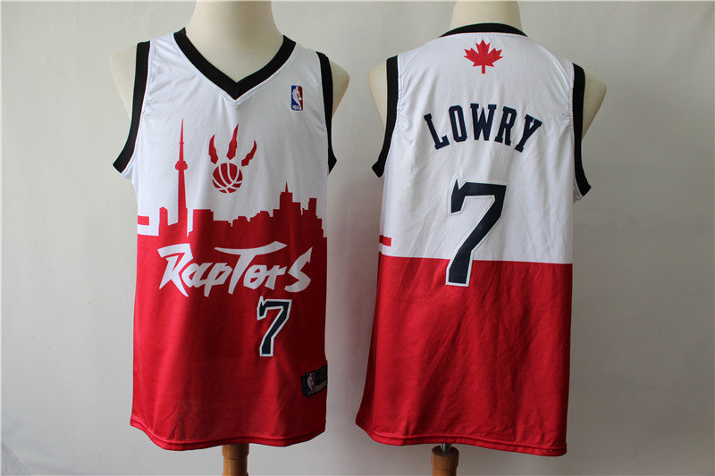 Men's Toronto Raptors #7 Kyle Lowry White/Red 2019 City Edition Swingman Stitched NBA Jersey