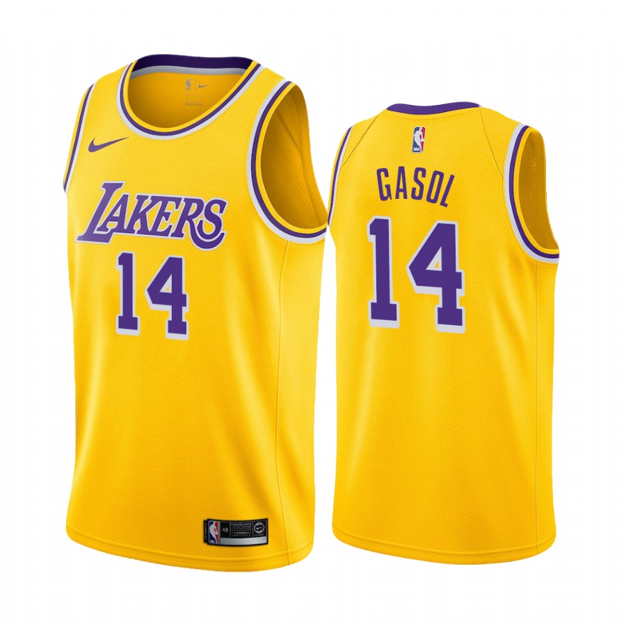 Men's Los Angeles Lakers #14 Marc Gasol Gold Icon Edition 2020-21 Stitched NBA Jersey
