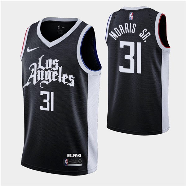 Men's Los Angeles Clippers #31 Marcus Morris Sr. Black 2020-21 City Edition Stitched NBA Jersey
