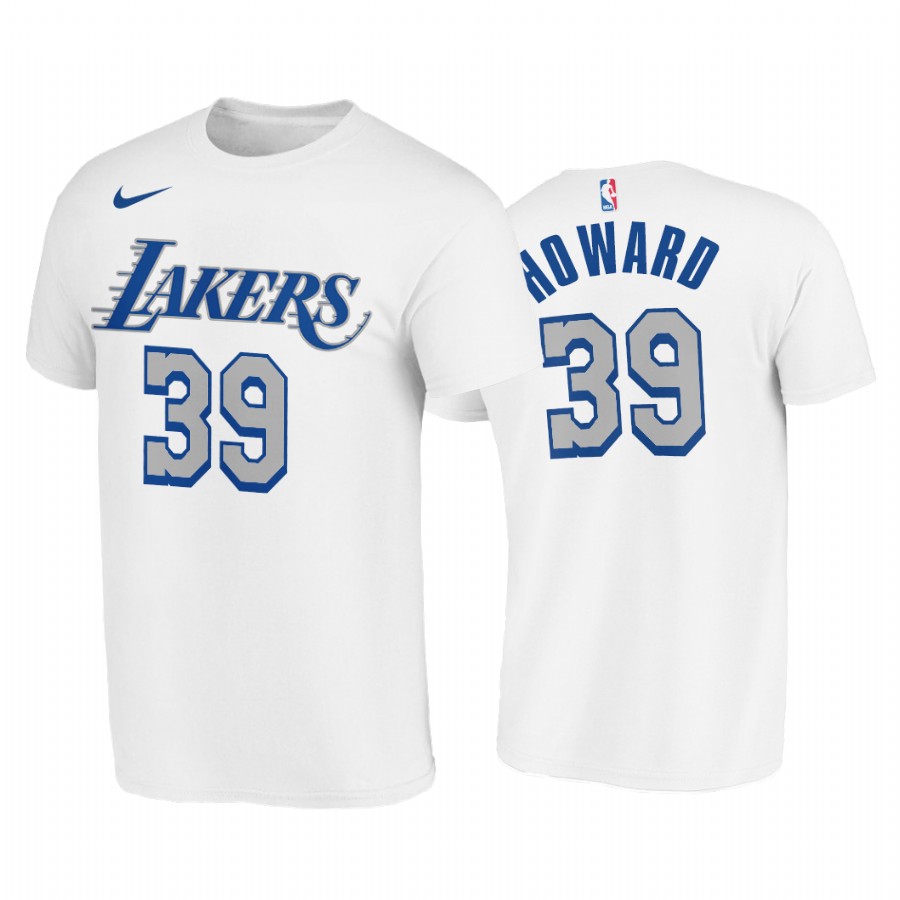 Los Angeles Lakers #39 Dwight Howard White 2020-21 City Edition New Blue Silver LogoT-Shirt