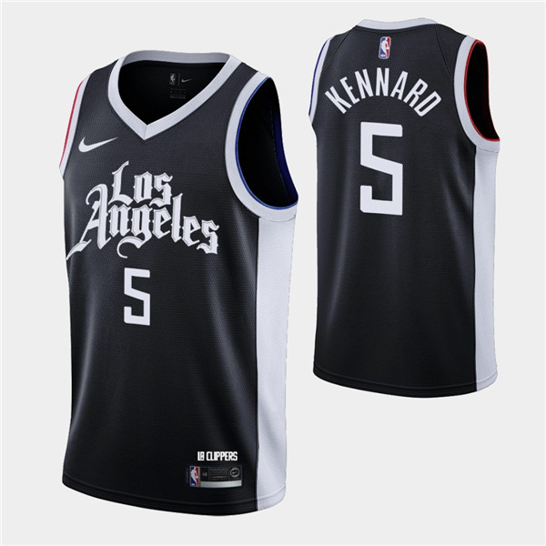 Men's Los Angeles Clippers #5 Luke Kennard Black 2020-21 City Edition Stitched NBA Jersey
