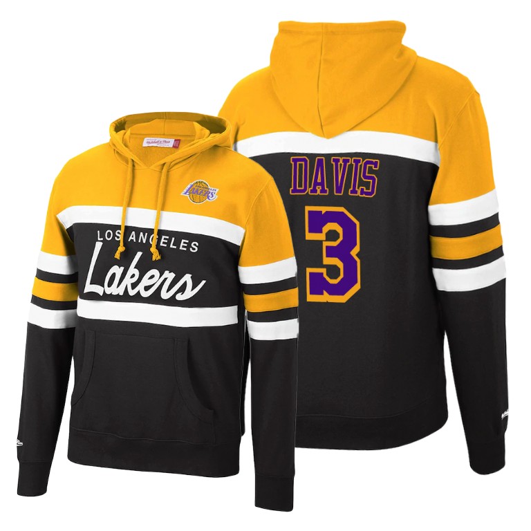 Men's Los Angeles Lakers #3 Anthony Davis 2020 New Fall Edition Gold Black HWC Pullover NBA Hoodie