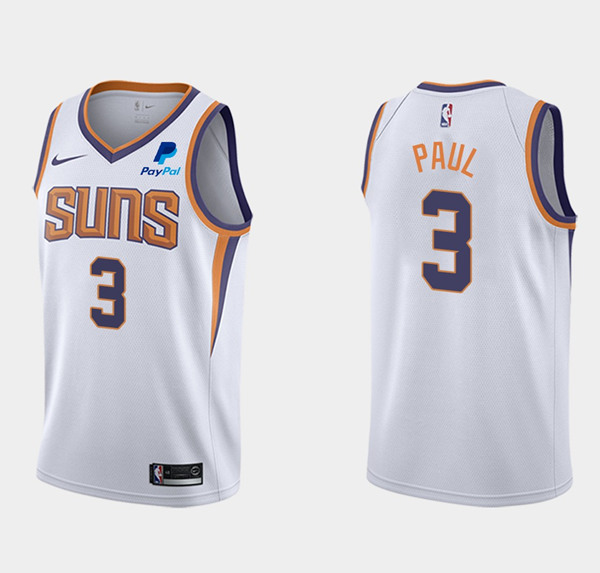 Men's Phoenix Suns #3 Chris Paul White Stitched NBA Jersey