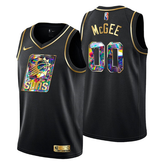 Men's Phoenix Suns #00 JaVale McGee 2021/22 Black Golden Edition Diamond Logo Black 75th Anniversary Stitched Basketball Jersey