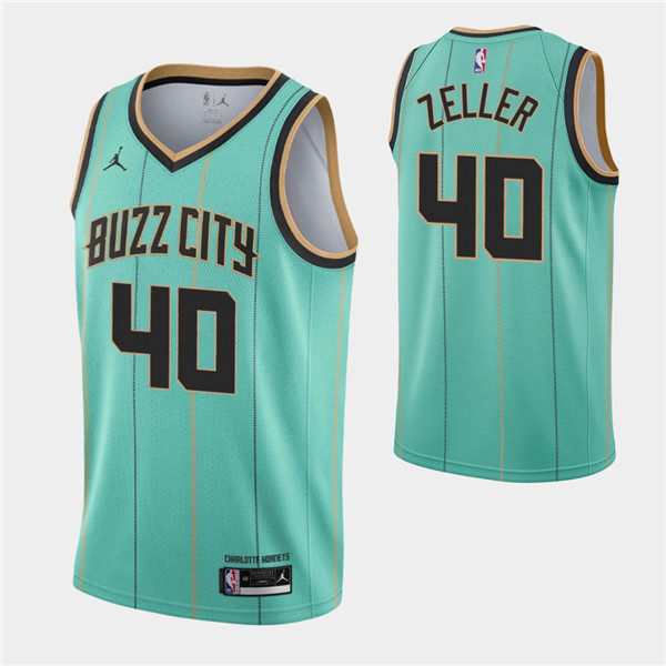 Men's Charlotte Hornets #40 Cody Zeller Teal Buzz City Swingman 2020-21 Stitched NBA Jersey