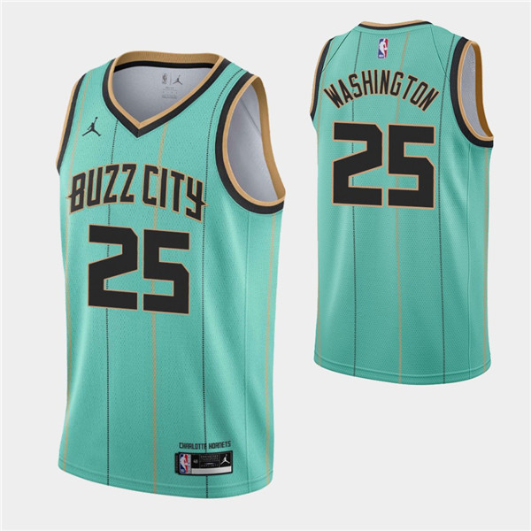 Men's Charlotte Hornets #25 P.J. Washington Teal Buzz City Swingman 2020-21 Stitched NBA Jersey