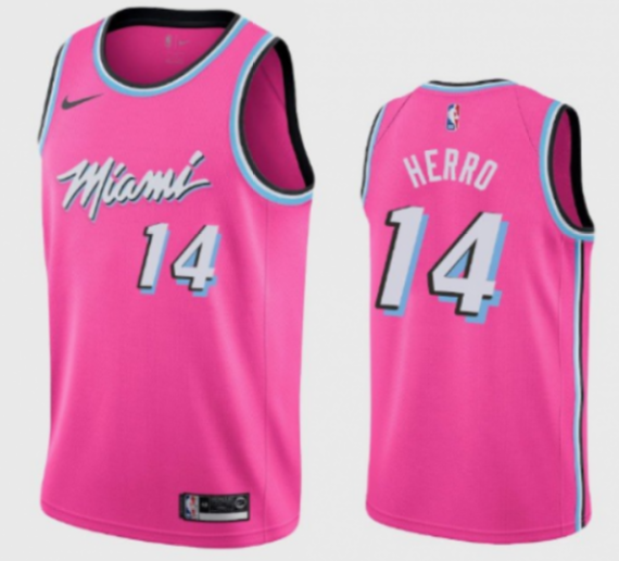 Youth Miami Heat Active Player Custom Pink NBA Jersey