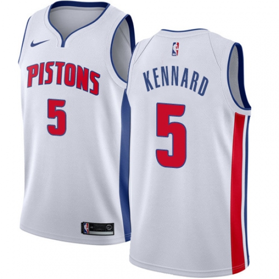 Men's Detroit Pistons #5 Luke Kennard White Stitched NBA Jersey