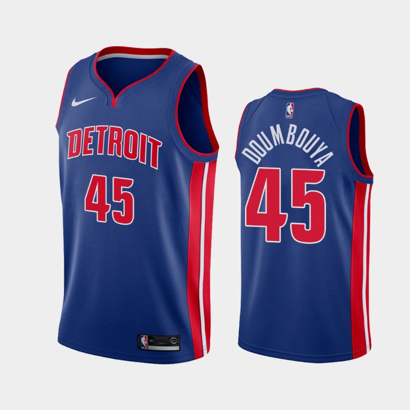 Men's Detroit Pistons #45 Sekou Doumbouya White Stitched NBA Jersey