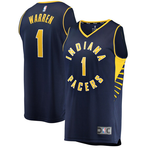 Men's Indiana Pacers Navy #1 T.J. Warren Stitched NBA Jersey