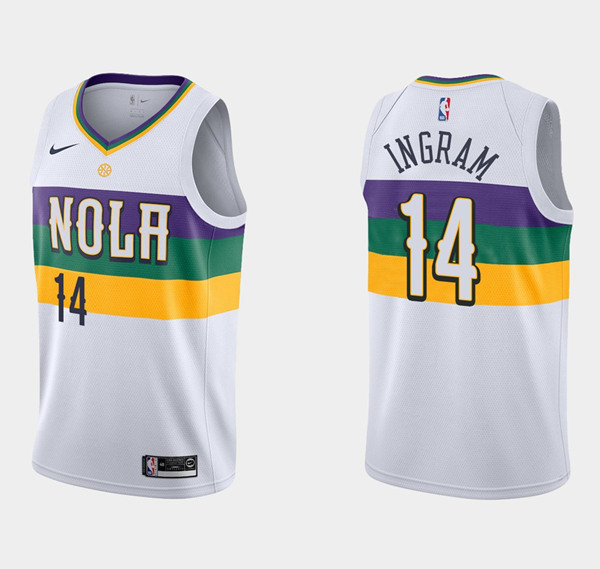 Men's New Orleans Pelicans #14 Brandon Ingram White Stitched NBA Jersey