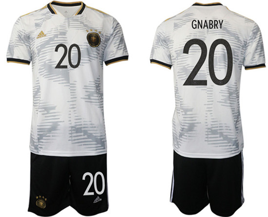 Men's Germany #20 Gnabry White Home Soccer Jersey Suit