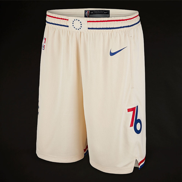 Men's Philadelphia 76ers White NBA Shorts (Run Smaller)
