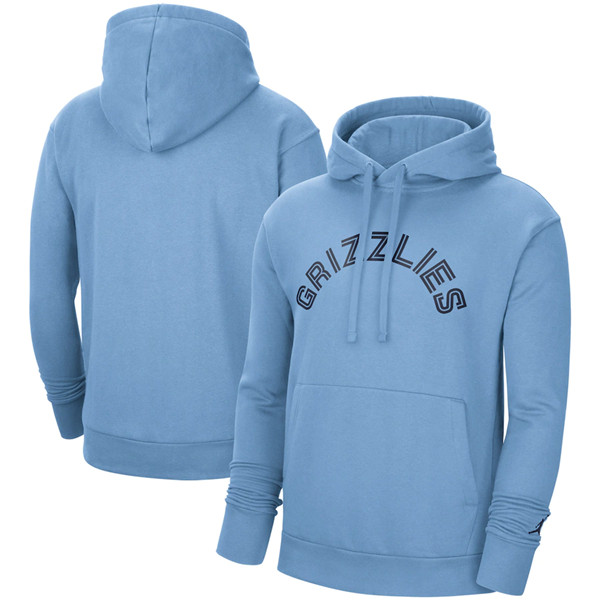 Men's Memphis Grizzlies 2021 Blue City Edition Essential Logo Fleece Pullover Hoodie