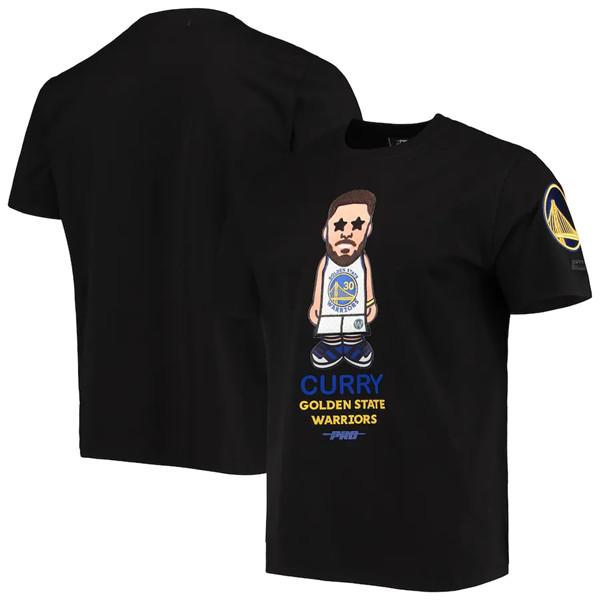 Men's Golden State Warriors Stephen Curry Black Pro Standard Caricature T-Shirt