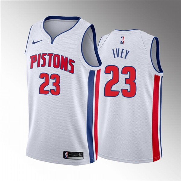 Men's Detroit Pistons #23 Jaden Ivey 2022 Draft White Basketball