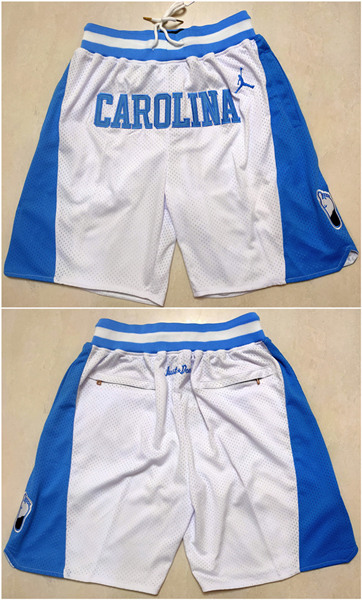 Men's North Carolina White/Blue Shorts(Run Small)
