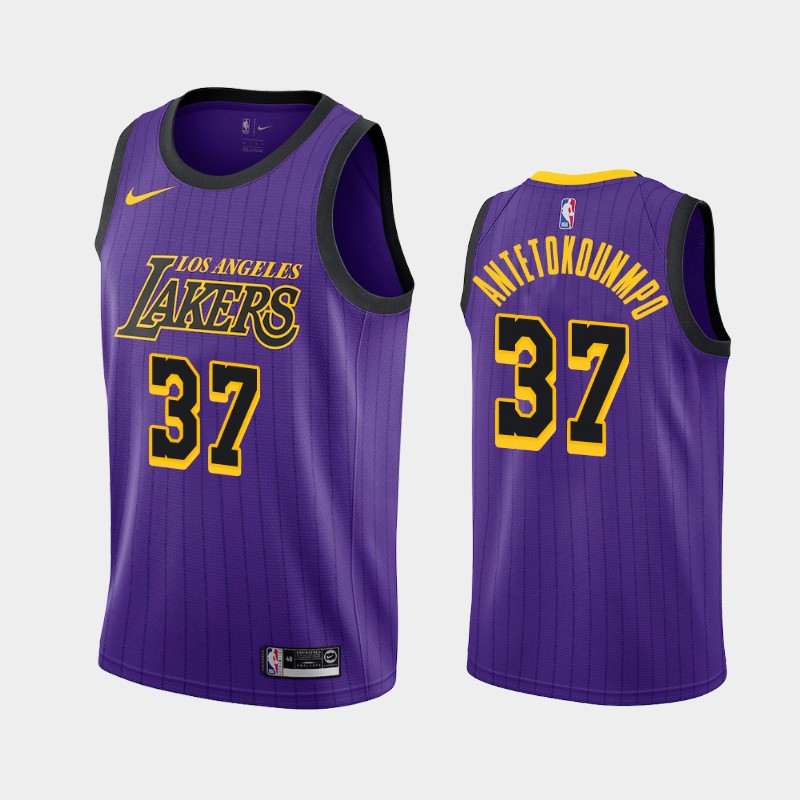 Men's Los Angeles Lakers #37 Kostas Purple Stitched NBA Jersey