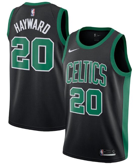 Men's Boston Celtics Black #20 Gordon Hayward City Edition Stitched NBA Jersey