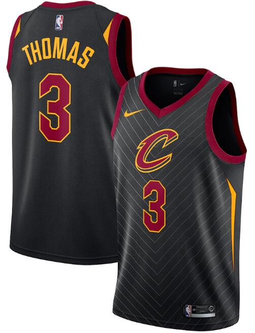 Men's Cleveland Cavaliers Black #3 Isaiah Thomas Statement Edition Swingman Stitched NBA Jersey