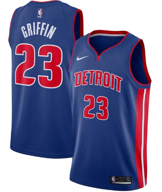 Men's Detroit Pistons Blue #23 Blake Griffin Icon Edition Stitched Swingman NBA Jersey
