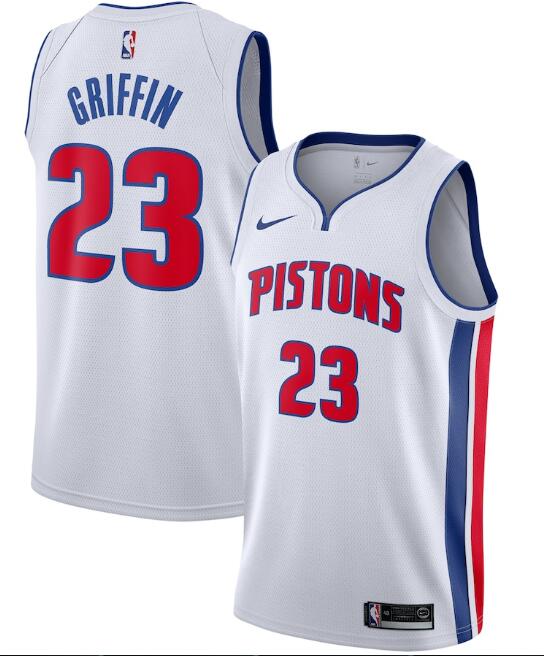 Men's Detroit Pistons White #23 Blake Griffin Association Edition Stitched Swingman NBA Jersey