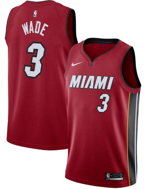 Men's Miami Heat Red #3 Dwyane Wade Statement Edition Swingman Stitched NBA Jersey