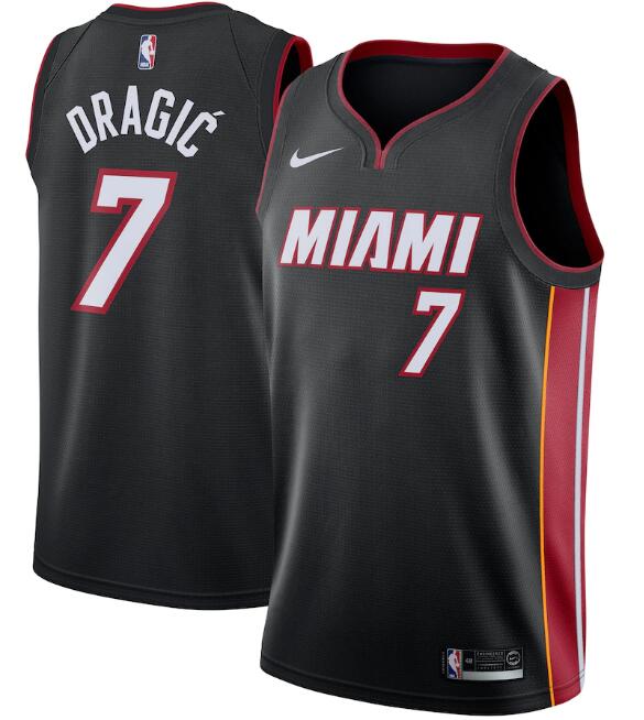 Men's Miami Heat Black #7 Goran Dragic Icon Edition Swingman Stitched NBA Jersey