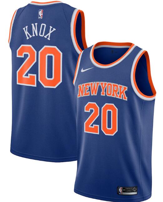 New Yok Knicks Blue #20 Kevin Knox Icon Edition Stitched Swingman NBA Jersey