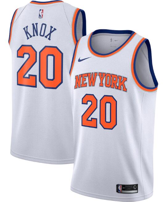 New Yok Knicks White #20 Kevin Knox Association Edition Stitched Swingman NBA Jersey