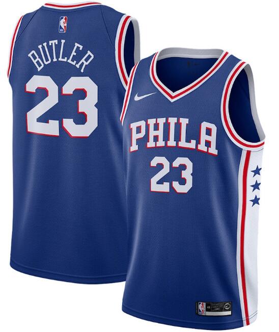 Men's Philadelphia 76ers Royal #23 Jimmy Butler Icon Edition Stitched Swingman NBA Jersey