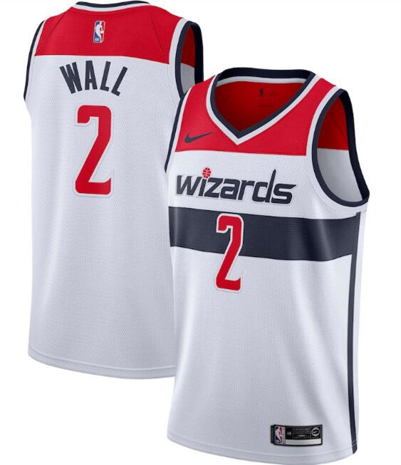 Men's Washington Wizards White #2 John Wall Association Edition Swingman Stitched NBA Jersey