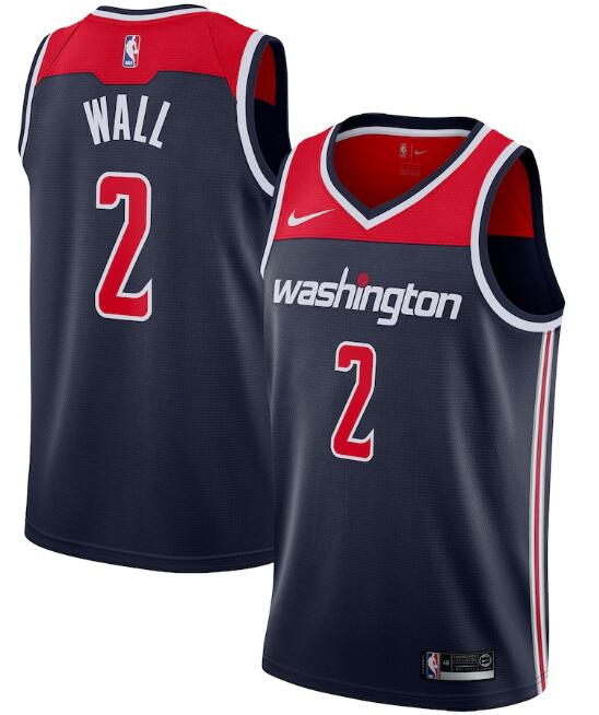 Men's Washington Wizards Navy #2 John Wall Statement Edition Stitched NBA Jersey