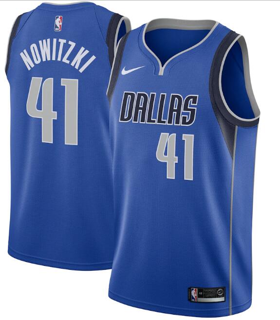 Men's Dallas Mavericks Blue #41 Dirk Nowitzki Stitched NBA Jersey