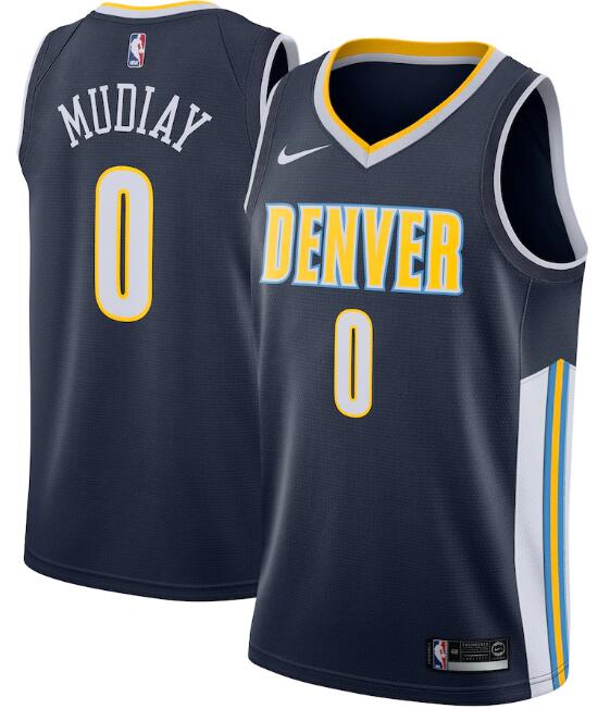 Men's Denver Nuggets Navy #0 Emmanuel Mudiay Icon Edition Stitched NBA Jersey