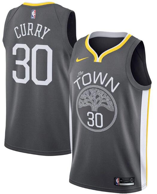Men's Golden State Warriors Black #30 Stephen Curry Statement Edition Stitched NBA Jersey
