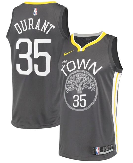 Men's Golden State Warriors Black #35 Kevin Durant Statement Edition Swingman Stitched NBA Jersey