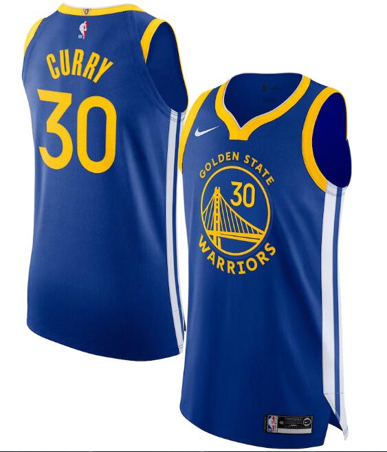 Men's Golden State Warriors Royal #30 Stephen Curry Icon Edition Stitched NBA Jersey