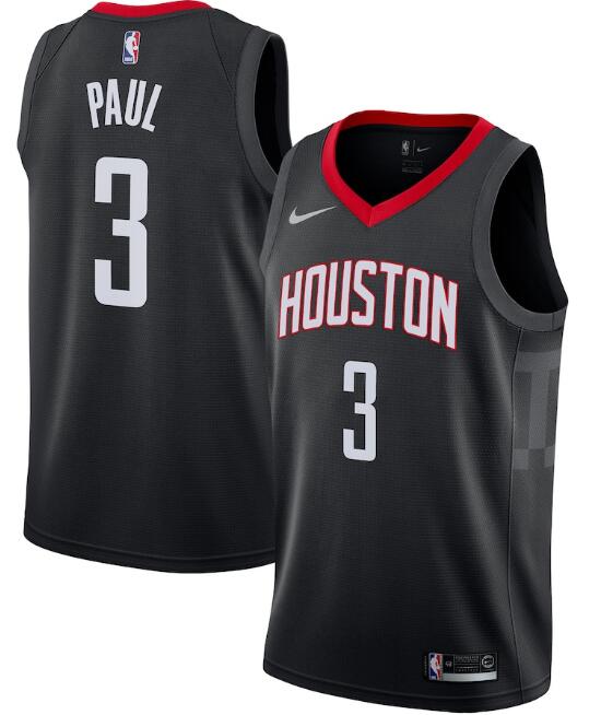 Men's Houston Rockets Black #3 Chris Paul Statement Edition Swingman Stitched NBA Jersey