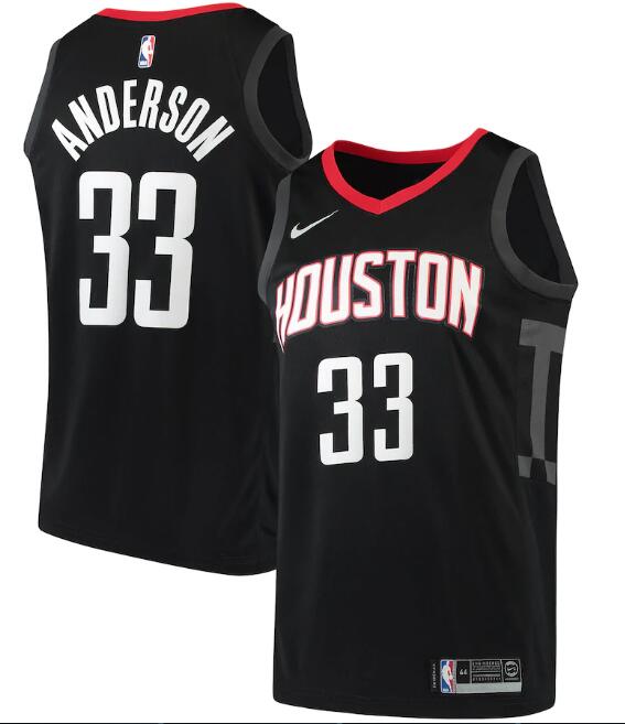 Men's Houston Rockets Black #33 Ryan Anderson Statement Edition Stitched Swingman NBA Jersey