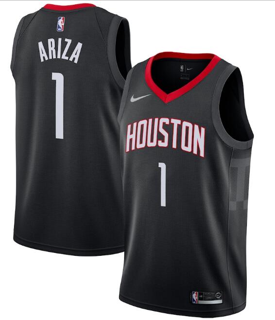 Men's Houston Rockets Black #1 Trevor Ariza Swingman Statement Stitched NBA Jersey