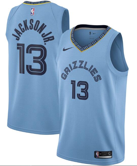 Men's Memphis Grizzlies Blue #13 Jaren Jackson Jr. Light Statement Edition Stitched NBA Jersey
