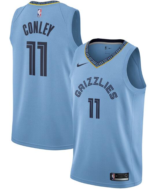 Men's Memphis Grizzlies Light Blue #11 Mike Conley Statement Edition Stitched NBA Jersey