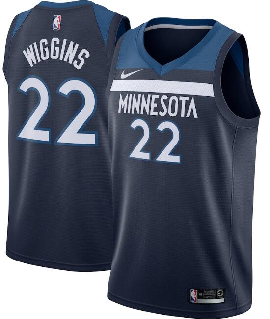 Men's Minnesota Timberwolves Navy #22 Andrew Wiggins Icon Edition Stitched NBA Jersey