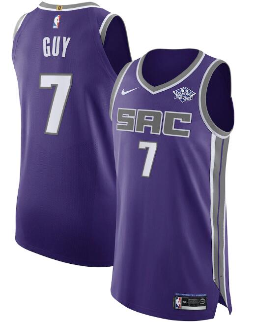 Men's Sacramento Kings Purple #7 Kyle Guy Icon Edition Stitched NBA Jersey